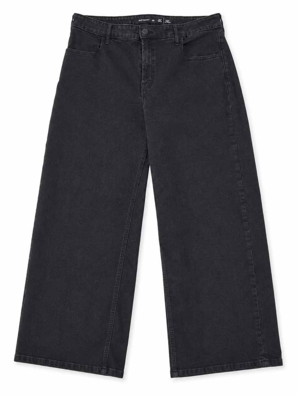Old Navy High Rise Wow Wide Leg Jeans 18 Short Black Cropped Wide Leg Denim